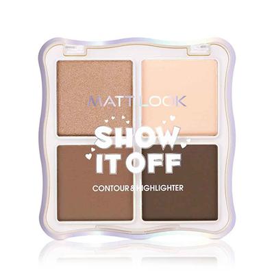 Matt Look Show it off Contour & Highlighter Combo Palette, All-In-1 Face Makeup Kit, Latte-03 18 gm - Contour