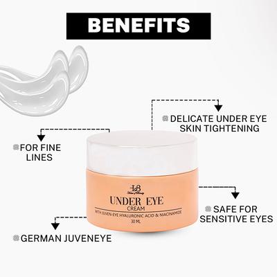 House of Beauty Under Eye Cream For Dark Circles, Fine Lines & Hydrating with Hyaluronic 30ml - Under Eye Creams & Serums