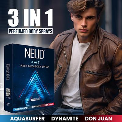 NEUD 3-in-1 Perfumed Body Sprays for Men, Long-Lasting, No Gas, No CFC - (3x120ml Each) 3's - Men Perfumes (Edt/Edp)