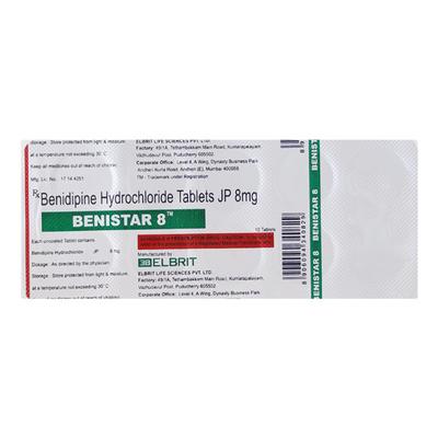 BENISTAR 8mg Tablet 10's - Hypertension-Cal