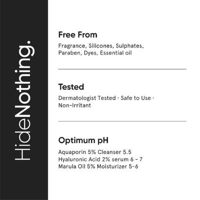 Minimalist Dry Skincare Kit 1N 100Ml Aquaporin Boosted 5% Cleanser, 1N 30Ml Hyaluronic Acid+Pga 2% Serum, 1N 50G Marula Oil 5% Moisturizer 1's - Toners