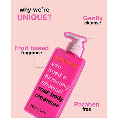 Anatomicals Rose Body Cleanser 300 ml - Shower Gels & Body Wash