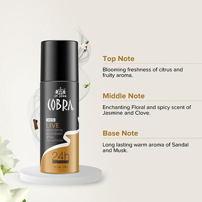 St. John Cool Limited Edition Deodorant Spray 150 ml + Sports Limited Edition Deodorant Spray 150 ml + Cobra Envy Deodorant Spray 150 ml + Cobra Oud Deodorant Spray 150 ml - Men Deodorants/Roll-Ons