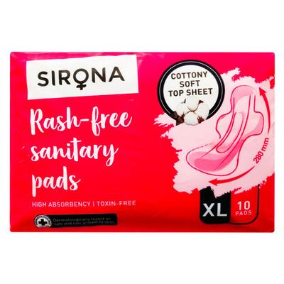 Sirona Natural & Ultra Thin Rash-free Sanitary Pads - Extra Large 10's - Sanitary Napkins
