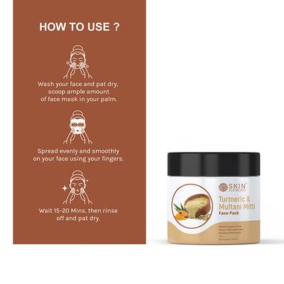 Skin Elements Face Pack - Turmeric & Multani Mitti Face Pack 100gm - Face Packs