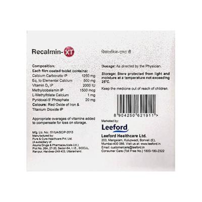 RECALMIN XT Tablet 15's - Supplements-Cal
