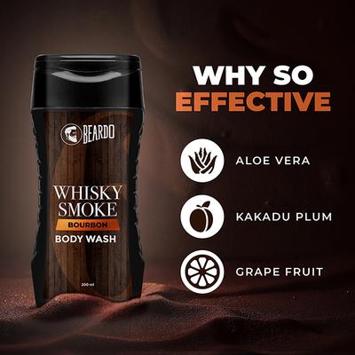 Beardo Whisky Smoke Bourbon Bodywash Bourbon Scented Refreshing and Masculine 200 ml - Shower Gels & Body Wash