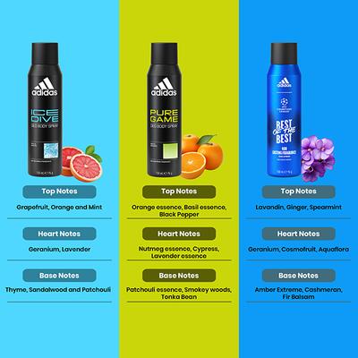 Adidas Pure Game 150ml + UEFA Best Of The Best 150ml + Ice 150ml Deodorant Set 3's - Men Deodorants/Roll-Ons