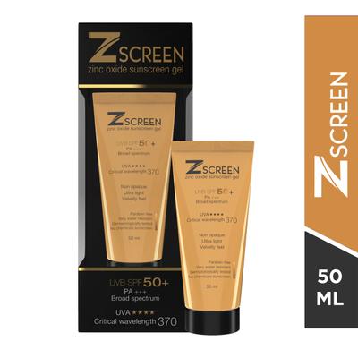 Z SCREEN UVB SPF 50+ PA+++ Sunscreen Gel 50ml - Sunscreen Preparations-Oth