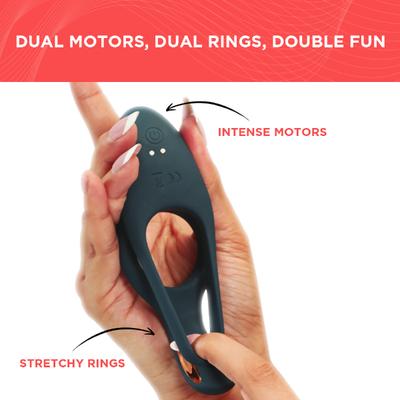 Skore Tremor Rechargeable Dual Motor Vibrating Ring 1's - Massagers And Vibrators