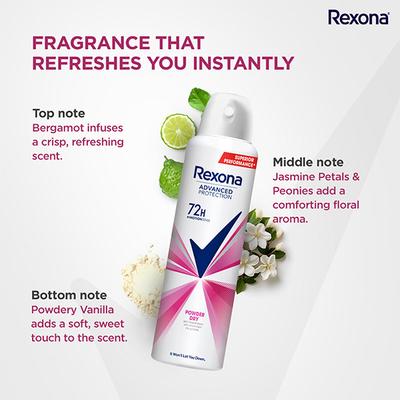 Rexona Powder Dry Advanced Protection Anti-Perspirant Deodorant for Women Leaves No Marks 200 ml - Body Mist/Spray