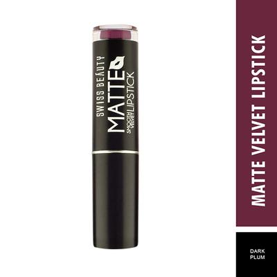 Swiss Beauty Smooth Velvet Matte Lipstick - (Dark Plum) 3.2 gm - Lipsticks