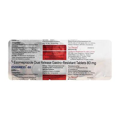 ESOGRESS 80 Tablet 10's - Ulcer/Reflux/Flatulence-Aaa