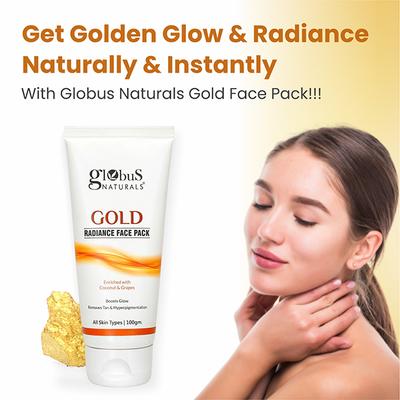 Globus Naturals Gold Radiance Anti Ageing & Brightening Face Pack, 100gm each 2's - Masks & Peels
