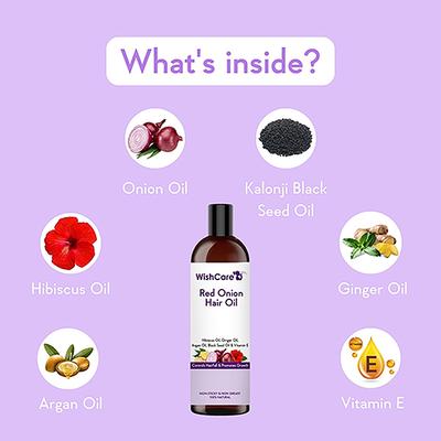 WishCare Red Onion Hair Oil for Hair Growth & Hair Fall Control- Onion Oil With Deep Root Applicator 200 ml - Hair Oils