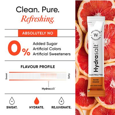 Wellbeing Nutrition HydraSalt Electrolytes Sachets - Blood Orange 15's - Oral Rehydration (Ors)