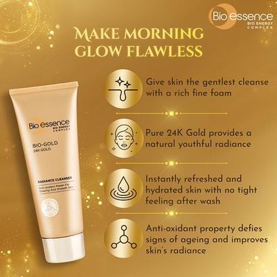 Bio-Essence Bio-Gold Radiance Cleanser 100 gm - Face Wash & Cleansers