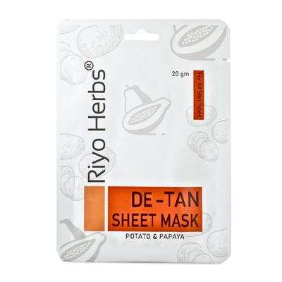 Riyo Herbs D-Tan Sheet Mask - Potato & Papaya 20 gm - Masks & Peels