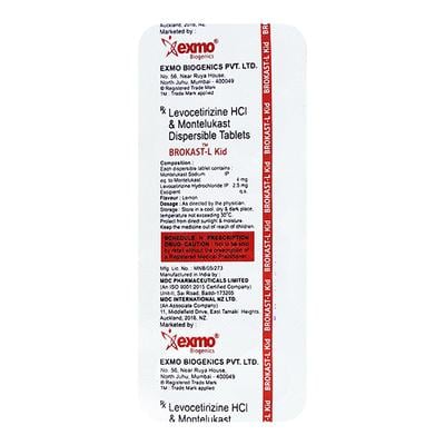 BROKAST L KID Dispersible Tablet 10's - Allergies-Ant