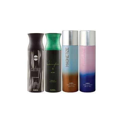Ajmal 1 Carbon Homme, 1 Sacrifice II For Him, 1 Magnetize And 1 Persuade Deodorants Pack of 4 200 ml - Deodorants/Roll-Ons