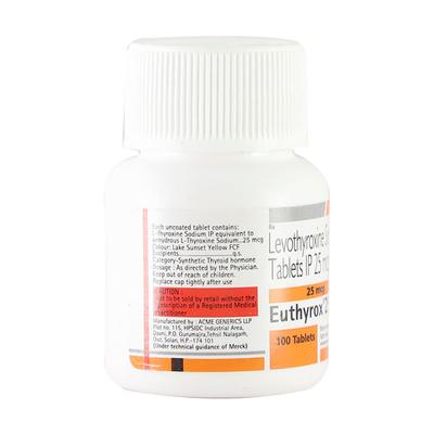Euthyrox 25Mcg Tablet 100'S - Hypothyroidism