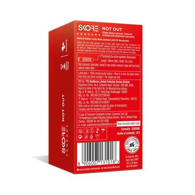 Skore Notout Climax Delay with 1500 Plus Raised Dots 20's - Plain/Flavoured Condoms