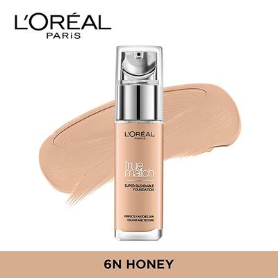 L'Oreal Paris True Match Super Blendable Liquid Foundation Honey 6N 30 Gm - Foundation