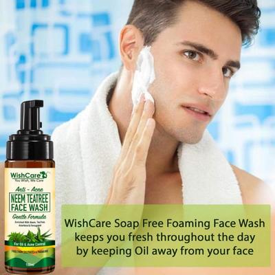 WishCare Neem TeaTree Face Wash - Face Wash For Oily Skin - Oil & Acne Control - Anti Acne Face Wash 150 ml - Face Washes