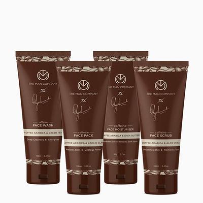 The Man Company Caffeine Grooming Kit (Caffeine Face Wash-100ml, Caffeine Face Scrub -100ml, Caffeine Face Pack - 100g, Caffeine Face Moisturizer -50g) 1's - Face Wash & Cleansers