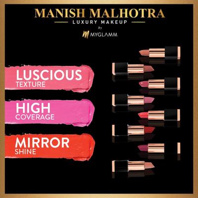 Manish Malhotra Beauty By MyGlamm Hi-Shine Lipstick-Velvet Rose 4 gm - Lipsticks