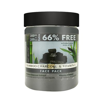 Berina Go Glow By Berina Bamboo Charcoal & Vitamin E Face Pack 500 ml - Face Packs