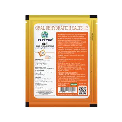 Amrutanjan Electro+ ORS Sachet - Orange Flavour 21.08 g - Oral Rehydration (Ors)