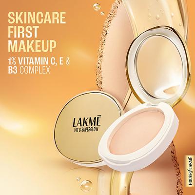 Lakme Makeup+Skincare Vitc Superglow Skin Perfecting Compact Ivory10 8 gm - Compact Powder