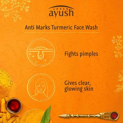 Lever Ayush Anti Pimple Turmeric Face Wash 80 gm - Face Washes