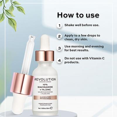 Revolution Skincare Blemish and Pore Refining Serum - 10% Niacinamide + 1% Zinc 30 ml - Face Serum