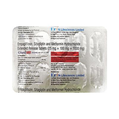GLURA TRIO 25/1000 Tablet 10's - Diabetes-Ant