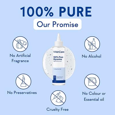 Wishcare Pure & Unscented Glycerine for Healthy Skin & Hair Hydrates & Nourishes Skin & Hair (250gm) - Face Moisturizers