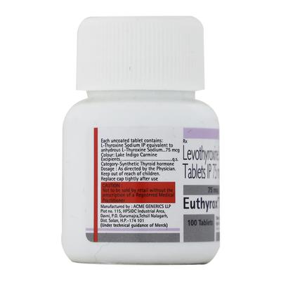 Euthyrox 75Mcg Tablet 100'S - Hypothyroidism