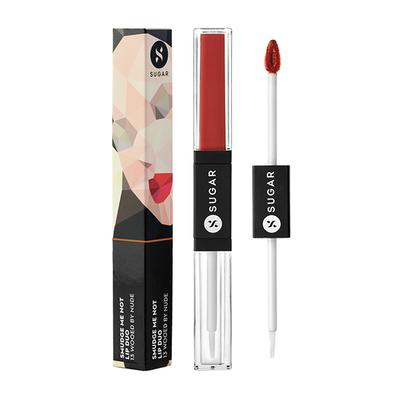 SUGAR Cosmetics Smudge Me Not Lip Duo - 13 Wooed By Nude (Peach Nude) 3.5 ml - Lipsticks