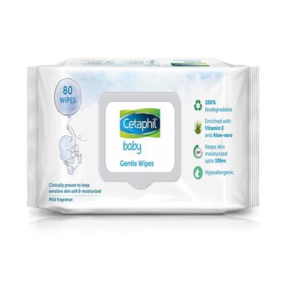 Cetaphil Baby Gentle Wipes - Aloevera & Vitamin E 80's - Diapers & Wipes