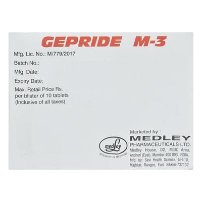 Gepride M3 Tablet 10'S - Diabetes-Ant