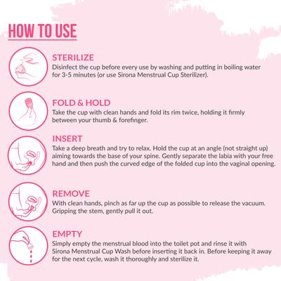 Sirona Reusable Menstrual Cup - Medium + Intimate Wash 15 ml + Menstrual Cup Wash 15 ml - Menstrual Cups