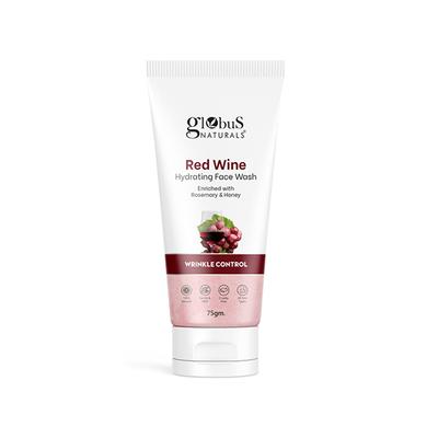 Globus Naturals Face Care Combo -Anti Ageing Vitamin C, Wrinkle Control Red Wine Face Wash 75gm each 2's - Face Wash & Cleansers