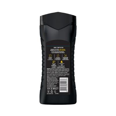 Axe Dark Temptation 3 In 1 Body Face & Hair Wash for Men Long-Lasting Fragrance 400 ml - Shower Gels & Body Wash