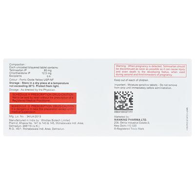 Telmikind CT 80/12.5mg Tablet 10'S - Hypertension-Ang