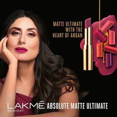 Lakme Absolute Matte Ultimate Lip Color With Argan Oil Rouge Splash 3.4 Gm - Lipsticks