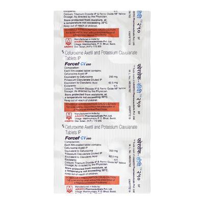 Forcef CV 250mg Tablet 6'S - Bacterial Infections-Cep