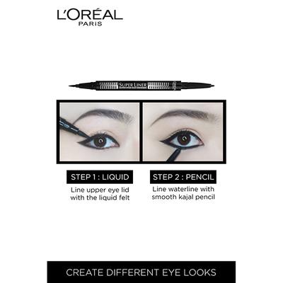 L'Oreal Paris Super Liner Superstar Duo Designer Eyeliner, Black 0.65 Gm - Eyeliners