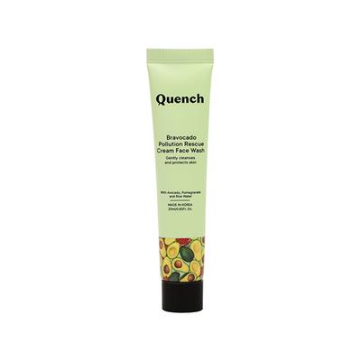 Quench Botanics Bravocado Pollution Rescue Cream Face Wash, Korean Skin Care 25 ml - Scrubs & Exfoliants