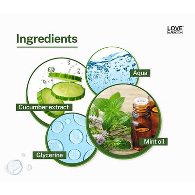 Love Earth Cucumber Mint Face Mist Toner with Cucumber Mint 100 ml - Face Mists